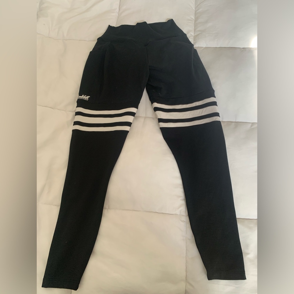 Bombshell Sportswear Black and White Athletic Leggings